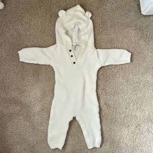 3-6 months Janie and Jack onesie with Bear ear hood